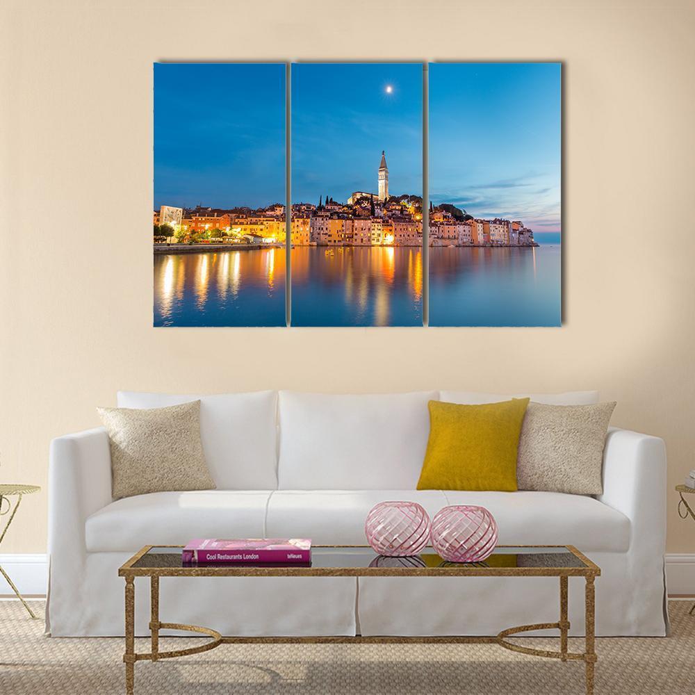 Rovinj Town Canvas Wall Art-3 Horizontal-Gallery Wrap-37" x 24"-Tiaracle