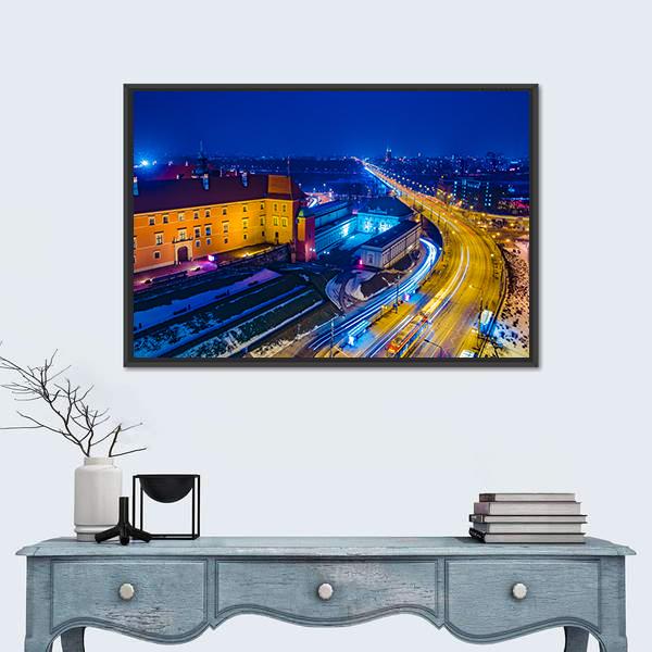 Royal Castle &amp; Old Town Canvas Wall Art-1 Piece-Floating Frame-24" x 16"-Tiaracle