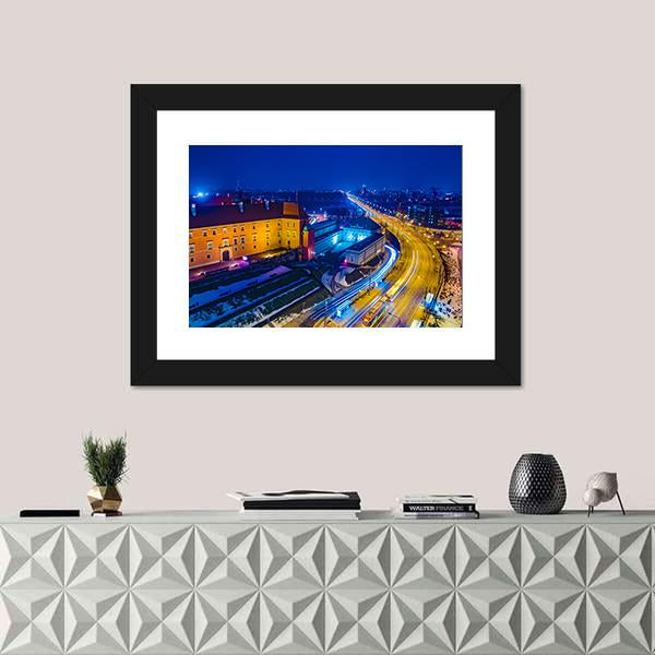 Royal Castle &amp; Old Town Canvas Wall Art-1 Piece-Framed Print-20" x 16"-Tiaracle