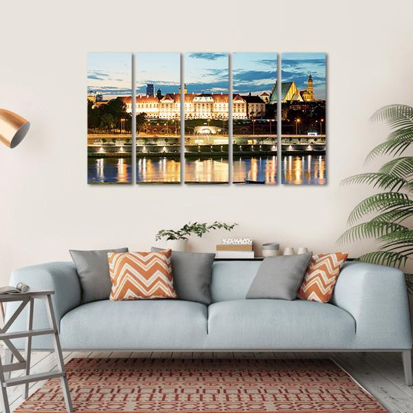 Royal Castle Over The Vistula River In Warsaw Canvas Wall Art-5 Horizontal-Gallery Wrap-22" x 12"-Tiaracle