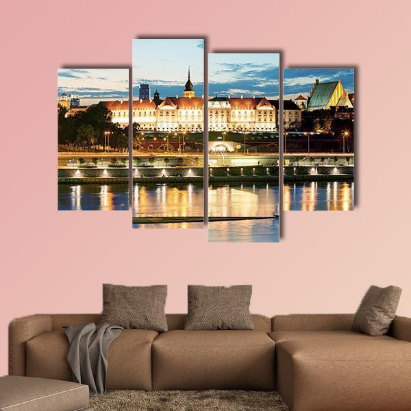 Royal Castle Over The Vistula River In Warsaw Canvas Wall Art-4 Pop-Gallery Wrap-50" x 32"-Tiaracle