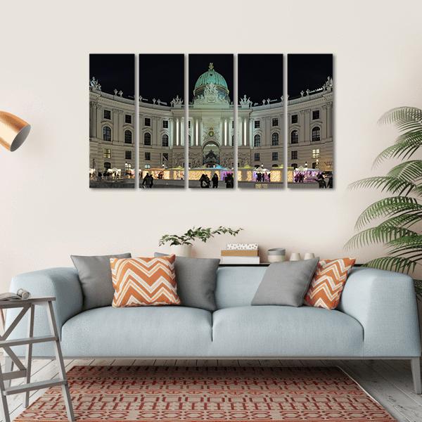 Royal Christmas Market At Michaelerplatz Canvas Wall Art-5 Horizontal-Gallery Wrap-22" x 12"-Tiaracle