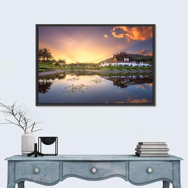 Royal Flora Ratchaphruek Park Canvas Wall Art-1 Piece-Floating Frame-24" x 16"-Tiaracle