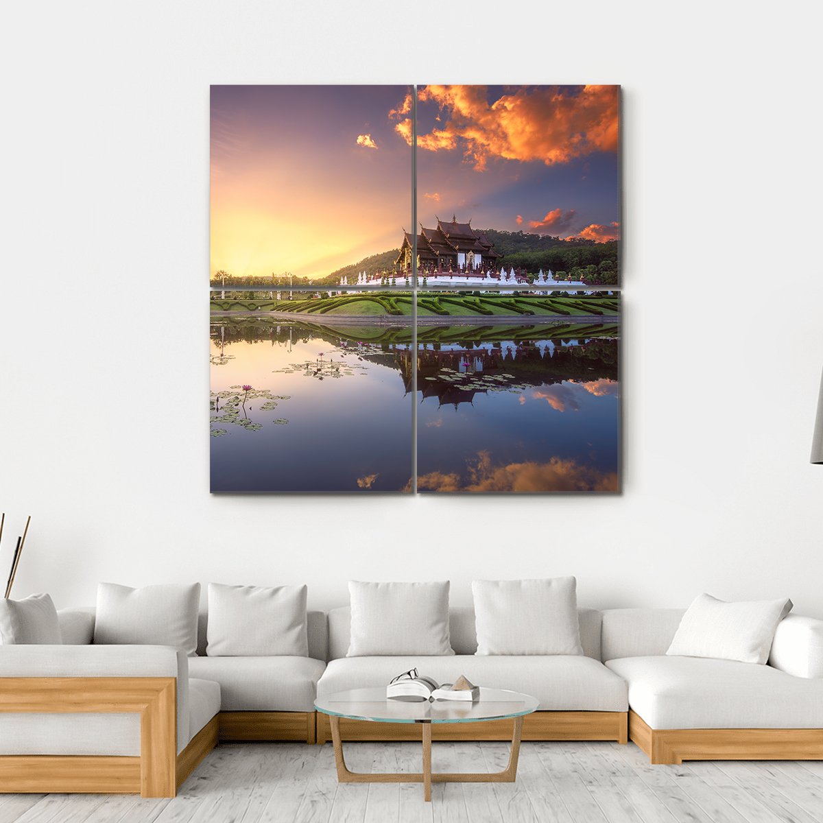 Royal Flora Ratchaphruek Park Canvas Wall Art-4 Square-Gallery Wrap-17" x 17"-Tiaracle