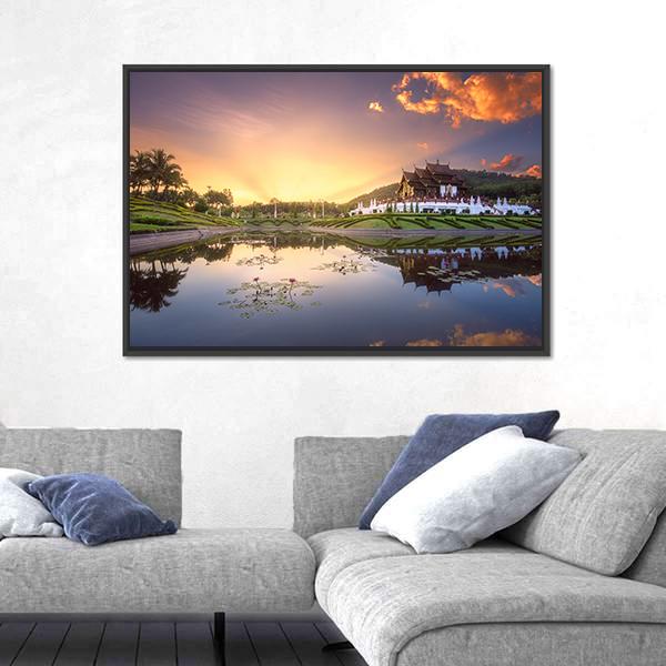 Royal Flora Ratchaphruek Park Canvas Wall Art-3 Horizontal-Gallery Wrap-25" x 16"-Tiaracle