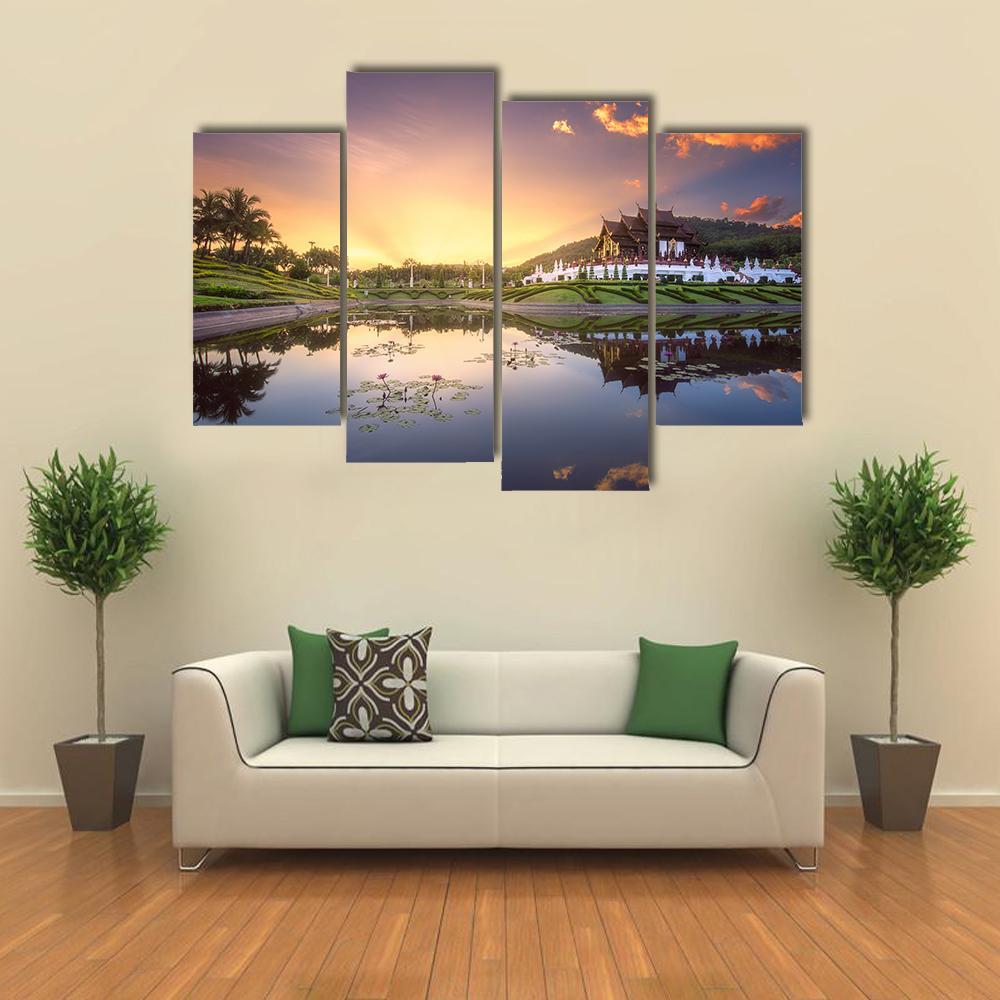 Royal Flora Ratchaphruek Park Canvas Wall Art-4 Pop-Gallery Wrap-50" x 32"-Tiaracle