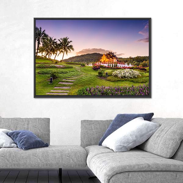 Royal Flora Ratchaphruek Park Panoramic Canvas Wall Art-1 Piece-36" x 12"-Tiaracle