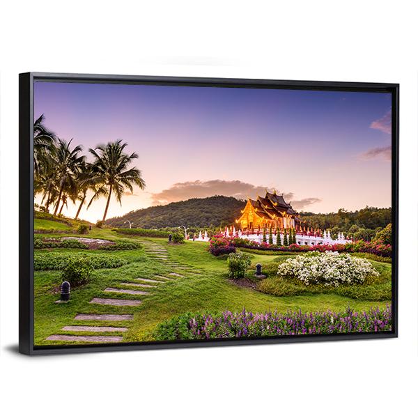 Royal Flora Ratchaphruek Park Panoramic Canvas Wall Art-1 Piece-36" x 12"-Tiaracle