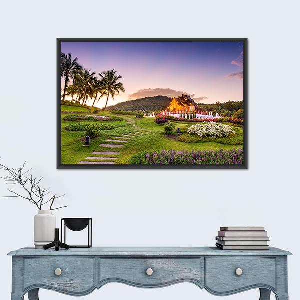 Royal Flora Ratchaphruek Park Panoramic Canvas Wall Art-1 Piece-36" x 12"-Tiaracle