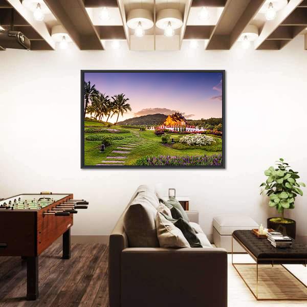 Royal Flora Ratchaphruek Park Panoramic Canvas Wall Art-1 Piece-36" x 12"-Tiaracle
