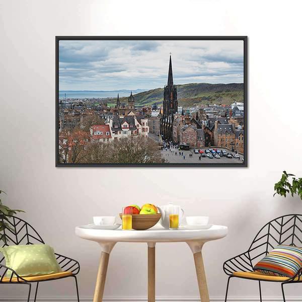 Royal Mile In Scotland Canvas Wall Art-3 Horizontal-Gallery Wrap-25" x 16"-Tiaracle