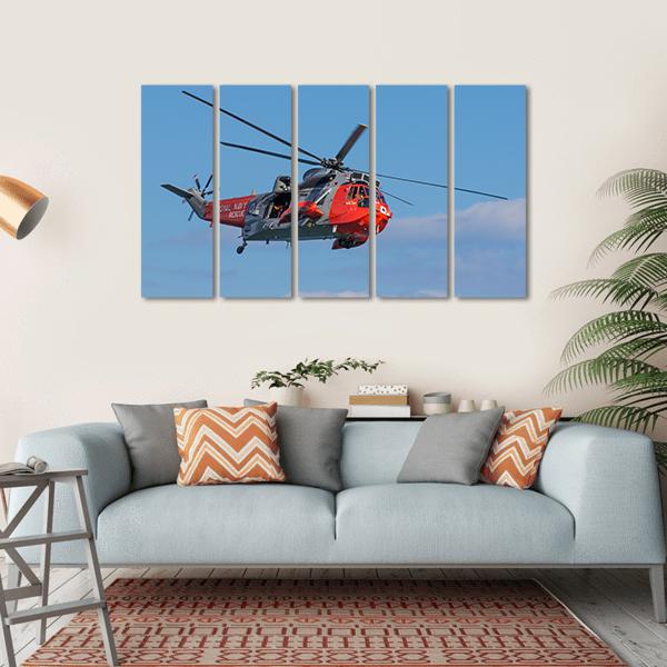 Royal Navy Sea King Search And Rescue Helicopter Canvas Wall Art-5 Horizontal-Gallery Wrap-22" x 12"-Tiaracle