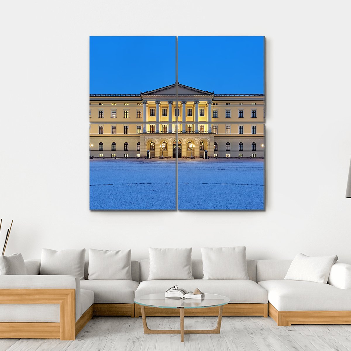 Royal Palace In Oslo. Norway Canvas Wall Art-4 Square-Gallery Wrap-17" x 17"-Tiaracle