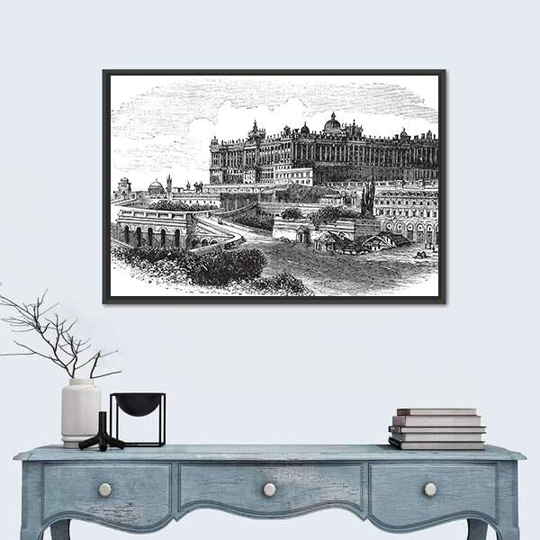 Royal Palace Of Madrid Canvas Wall Art-3 Horizontal-Gallery Wrap-25" x 16"-Tiaracle