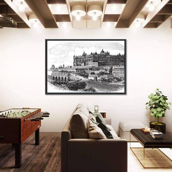 Royal Palace Of Madrid Canvas Wall Art-3 Horizontal-Gallery Wrap-25" x 16"-Tiaracle
