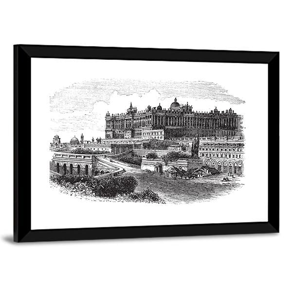Royal Palace Of Madrid Canvas Wall Art-5 Horizontal-Gallery Wrap-22" x 12"-Tiaracle