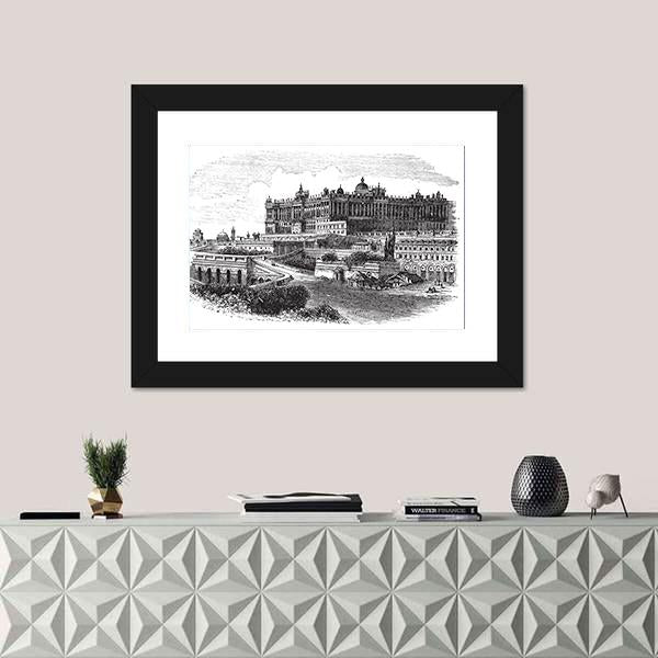 Royal Palace Of Madrid Canvas Wall Art-3 Horizontal-Gallery Wrap-25" x 16"-Tiaracle