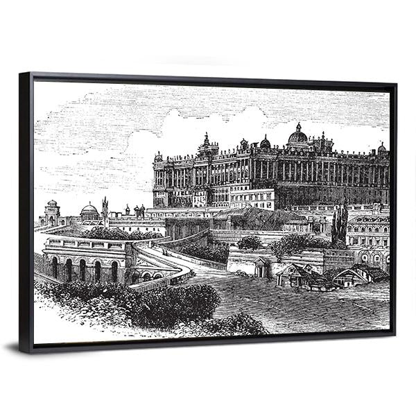 Royal Palace Of Madrid Canvas Wall Art-5 Horizontal-Gallery Wrap-22" x 12"-Tiaracle