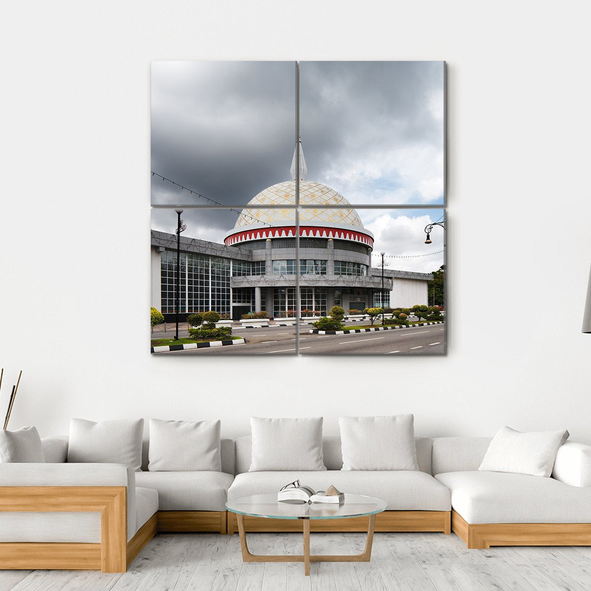 Royal Regalia Museum Of Brunei s Capital Canvas Wall Art-4 Square-Gallery Wrap-17" x 17"-Tiaracle