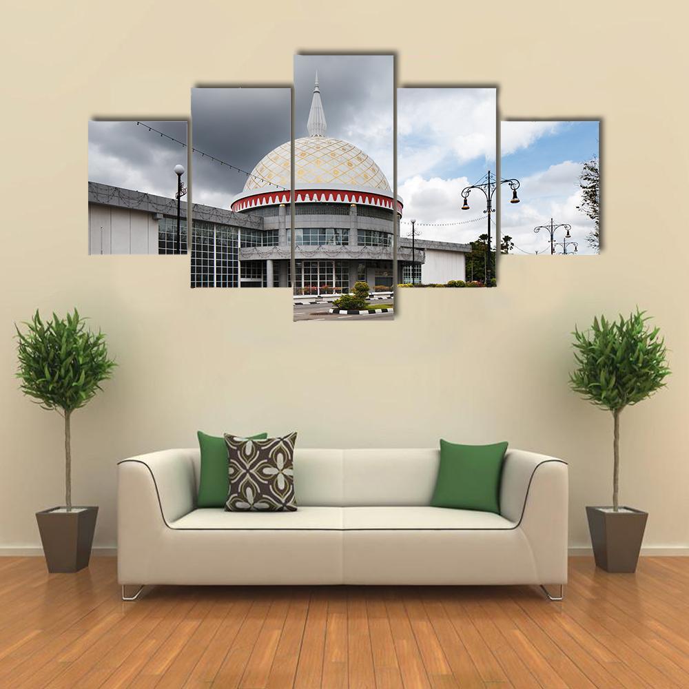 Royal Regalia Museum Of Brunei s Capital Canvas Wall Art-5 Star-Gallery Wrap-62" x 32"-Tiaracle