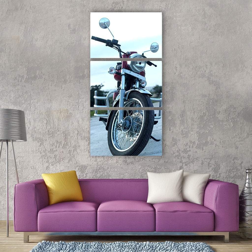 Royel Enfield Bike Bullet Vertical Canvas Wall Art-3 Vertical-Gallery Wrap-12" x 25"-Tiaracle