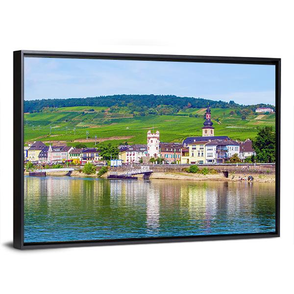Rudesheim am Rhein In Rhine Gorge Canvas Wall Art-3 Horizontal-Gallery Wrap-25" x 16"-Tiaracle