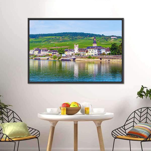 Rudesheim am Rhein In Rhine Gorge Canvas Wall Art-3 Horizontal-Gallery Wrap-25" x 16"-Tiaracle