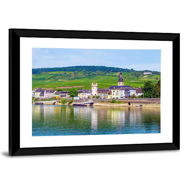 Rudesheim am Rhein In Rhine Gorge Canvas Wall Art-3 Horizontal-Gallery Wrap-25" x 16"-Tiaracle