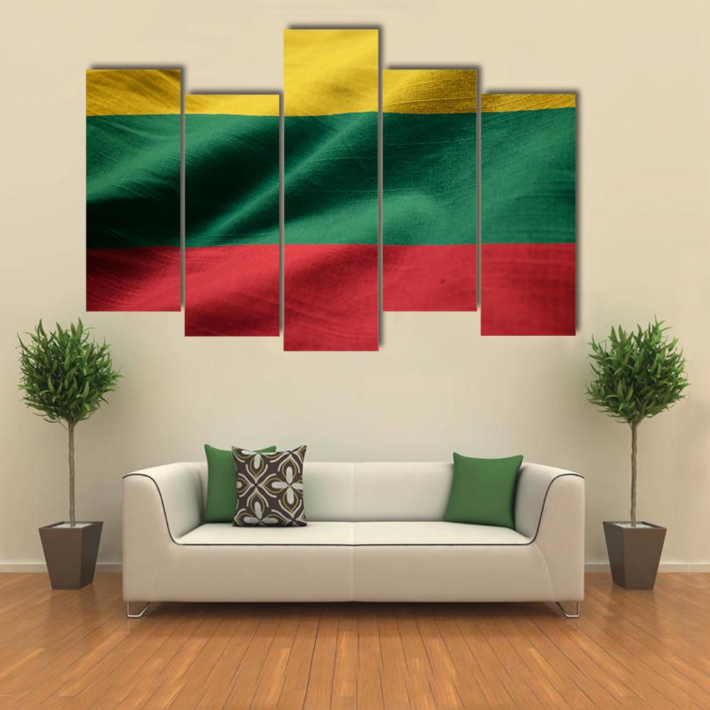 Ruffled Lithuania Flag Canvas Wall Art-5 Pop-Gallery Wrap-32" x 21"-Tiaracle