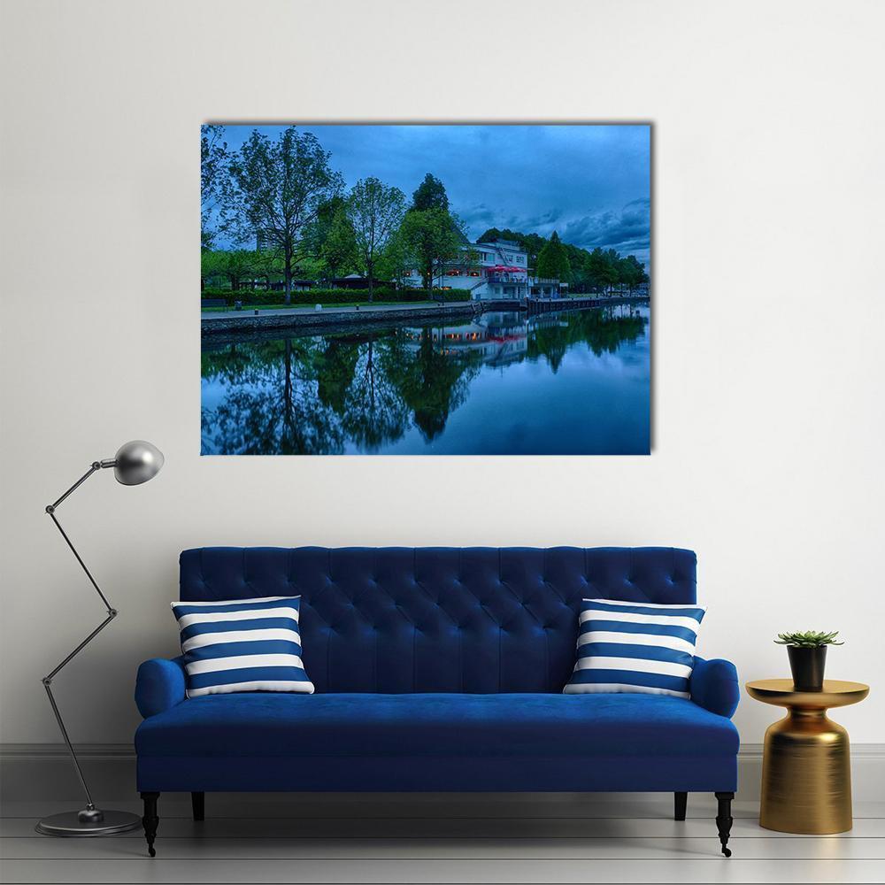 Ruhr Promenade In Muelheim Canvas Wall Art-1 Piece-Gallery Wrap-48" x 32"-Tiaracle