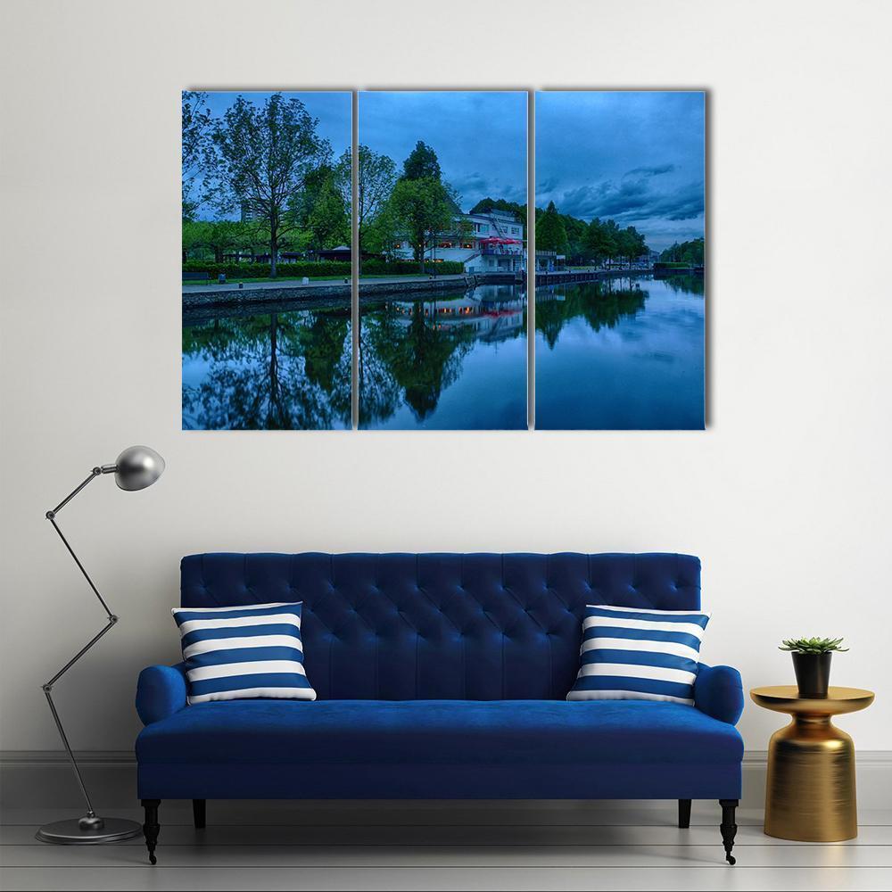 Ruhr Promenade In Muelheim Canvas Wall Art-3 Horizontal-Gallery Wrap-37" x 24"-Tiaracle