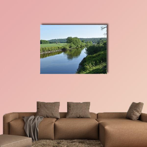 Ruhr River In Essen Germany Canvas Wall Art-1 Piece-Gallery Wrap-48" x 32"-Tiaracle