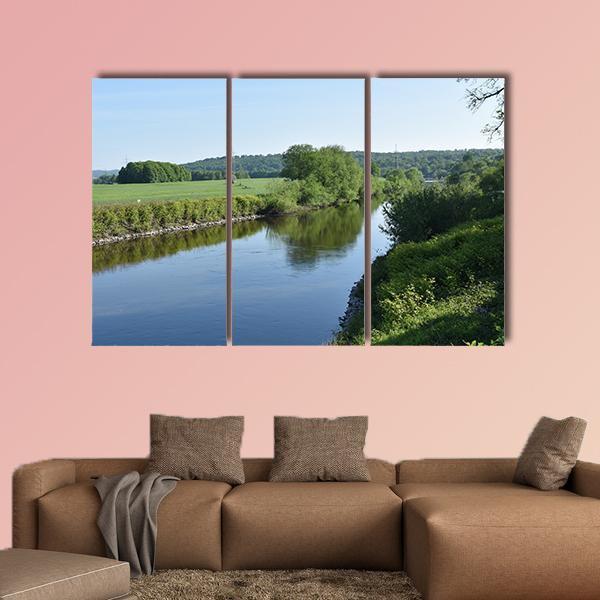 Ruhr River In Essen Germany Canvas Wall Art-3 Horizontal-Gallery Wrap-25" x 16"-Tiaracle