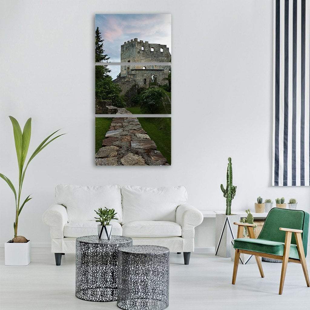 Ruin Of Hohenwang Langenwang Castle Vertical Canvas Wall Art-3 Vertical-Gallery Wrap-12" x 25"-Tiaracle