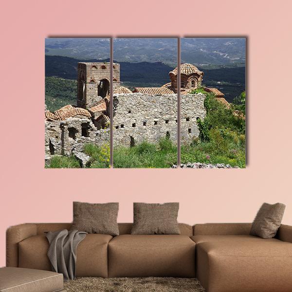 Ruins Of A Church In Mystras In Greece Canvas Wall Art-4 Pop-Gallery Wrap-50" x 32"-Tiaracle