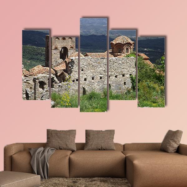 Ruins Of A Church In Mystras In Greece Canvas Wall Art-5 Pop-Gallery Wrap-47" x 32"-Tiaracle