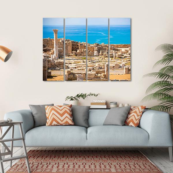 Ruins Of Ancient Kourion In Limassol District Canvas Wall Art-4 Horizontal-Gallery Wrap-34" x 24"-Tiaracle