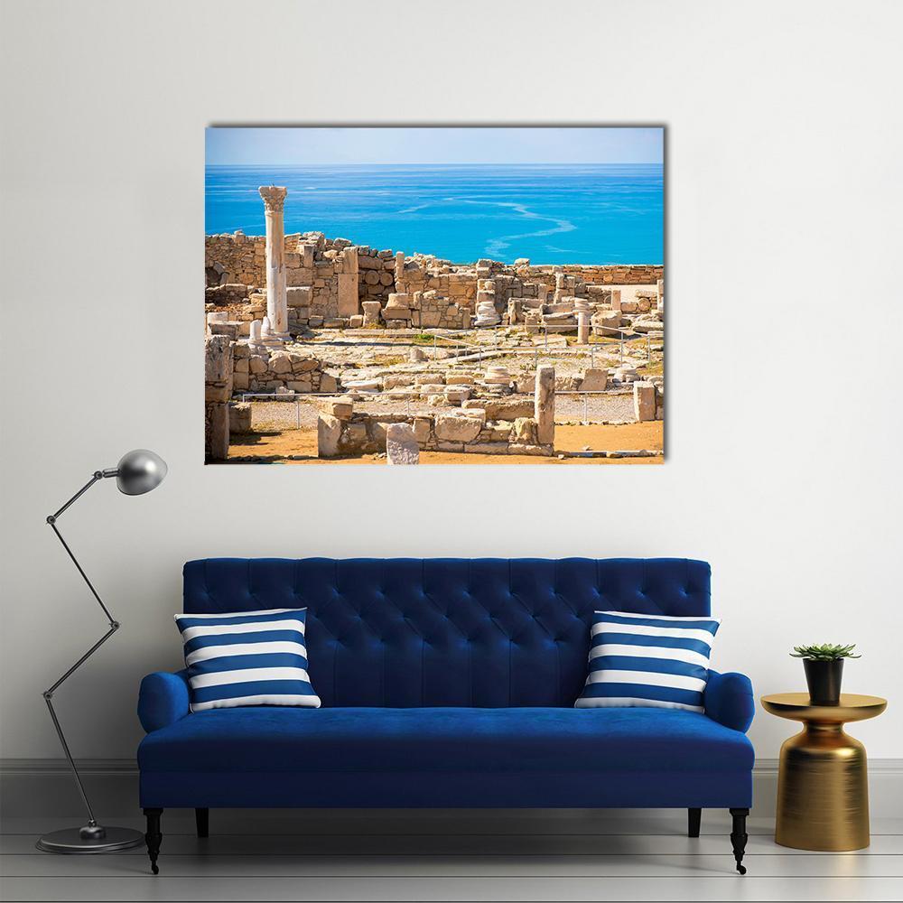 Ruins Of Ancient Kourion In Limassol District Canvas Wall Art-5 Star-Gallery Wrap-62" x 32"-Tiaracle