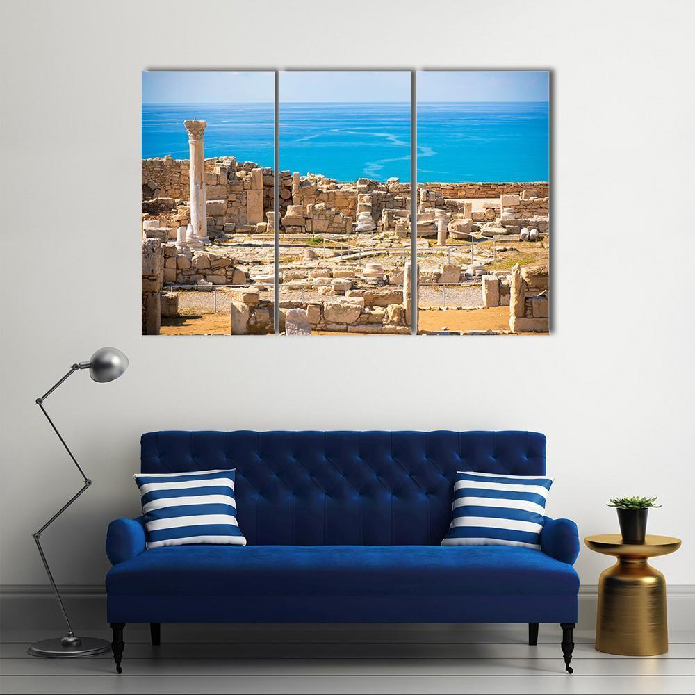 Ruins Of Ancient Kourion In Limassol District Canvas Wall Art-3 Horizontal-Gallery Wrap-37" x 24"-Tiaracle