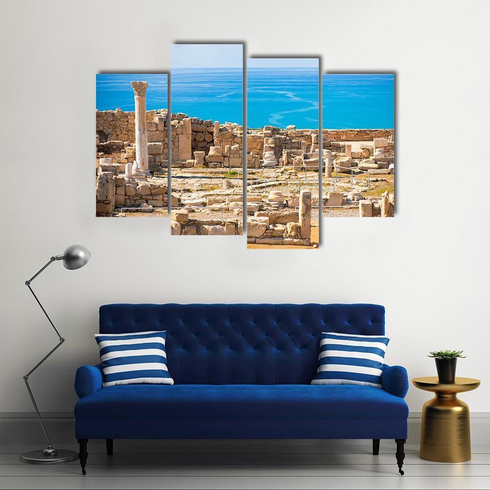 Ruins Of Ancient Kourion In Limassol District Canvas Wall Art-4 Pop-Gallery Wrap-50" x 32"-Tiaracle