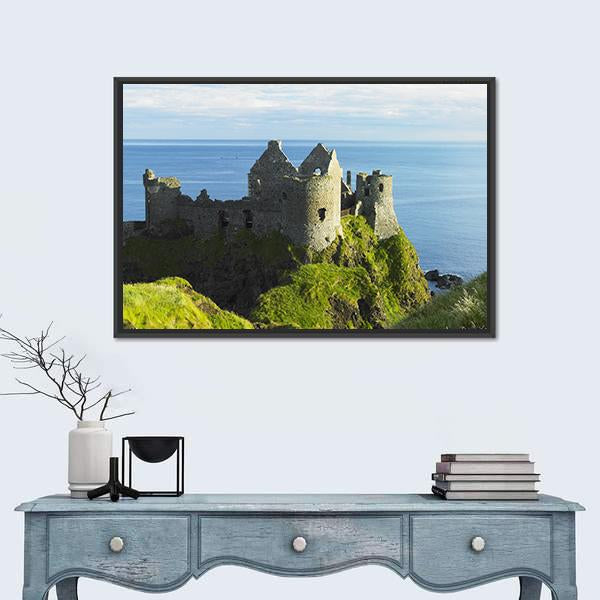 Ruins Of Dunluce Castle Canvas Wall Art-1 Piece-Floating Frame-24" x 16"-Tiaracle