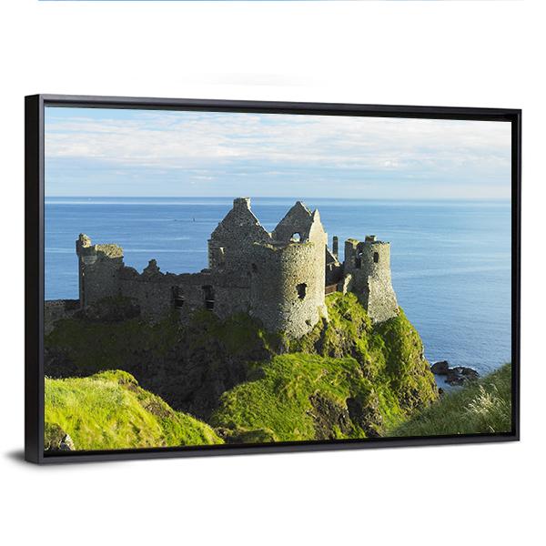 Ruins Of Dunluce Castle Canvas Wall Art-3 Horizontal-Gallery Wrap-25" x 16"-Tiaracle