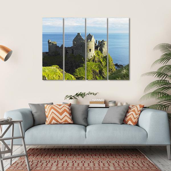 Ruins Of Dunluce Castle Canvas Wall Art-4 Horizontal-Gallery Wrap-34" x 24"-Tiaracle