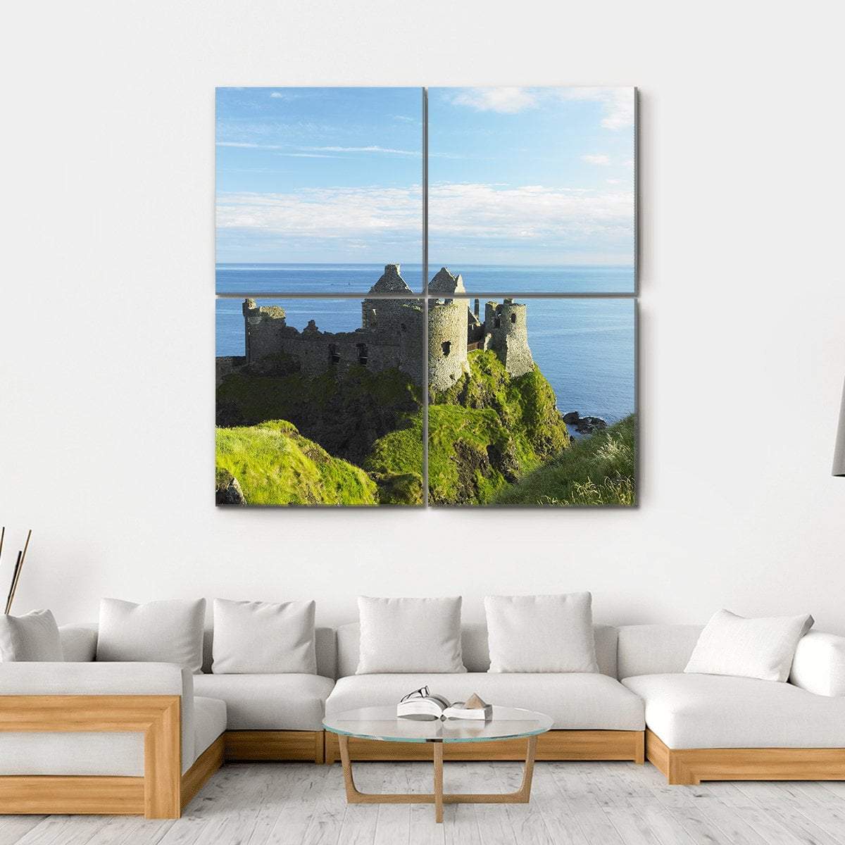 Ruins Of Dunluce Castle Canvas Wall Art-4 Square-Gallery Wrap-17" x 17"-Tiaracle