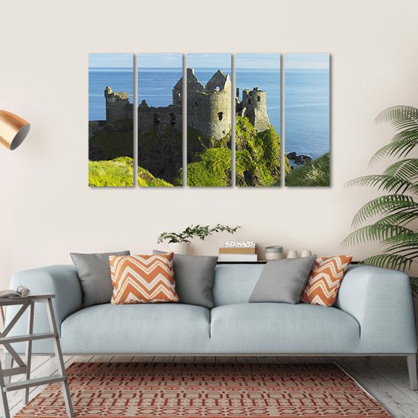 Ruins Of Dunluce Castle Canvas Wall Art-5 Horizontal-Gallery Wrap-22" x 12"-Tiaracle