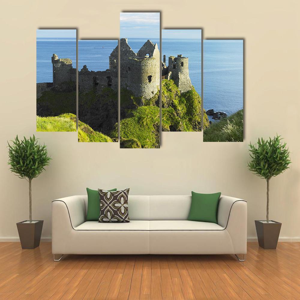 Ruins Of Dunluce Castle Canvas Wall Art-5 Pop-Gallery Wrap-47" x 32"-Tiaracle