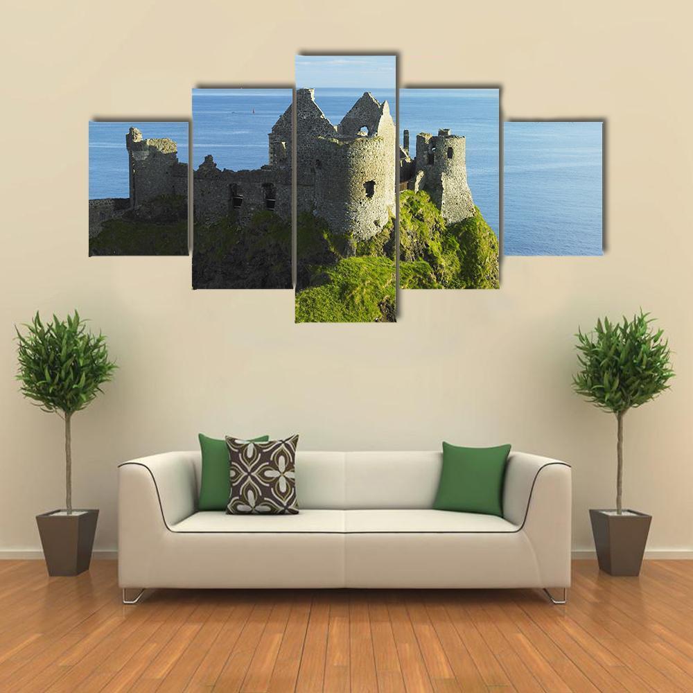 Ruins Of Dunluce Castle Canvas Wall Art-5 Star-Gallery Wrap-62" x 32"-Tiaracle