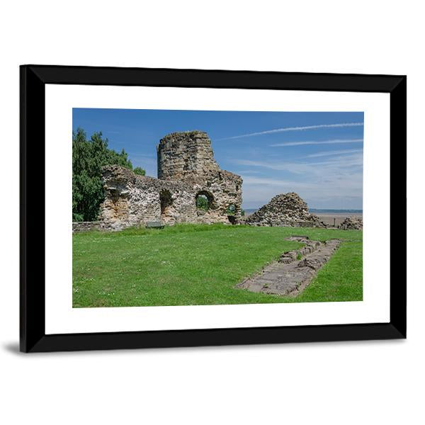 Ruins Of Flint Castle Canvas Wall Art-3 Horizontal-Gallery Wrap-25" x 16"-Tiaracle
