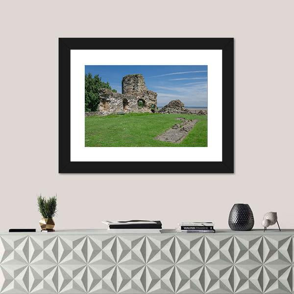 Ruins Of Flint Castle Canvas Wall Art-3 Horizontal-Gallery Wrap-25" x 16"-Tiaracle