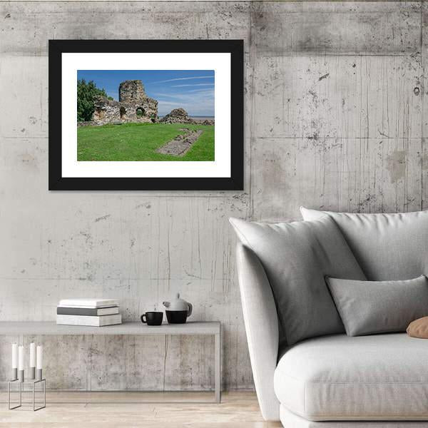 Ruins Of Flint Castle Canvas Wall Art-3 Horizontal-Gallery Wrap-25" x 16"-Tiaracle